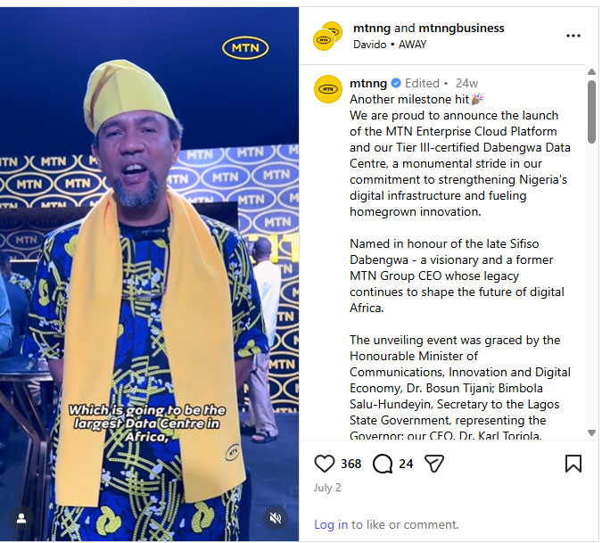 MTN Nigeria social media post