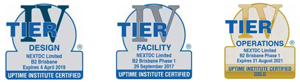NEXTDC B2 Data Center Tier Certifications