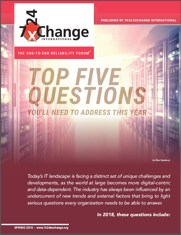 Top Five Questions to Address for your 2018 Data Center Strategy