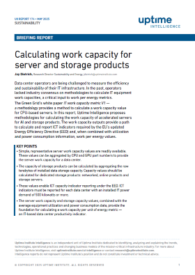 Calculating Work Capacity for Server and Storage Products Report