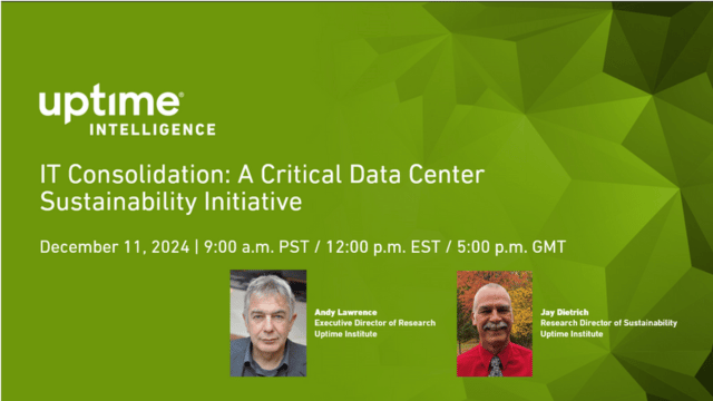 Webinar: IT Consolidation: A Critical Data Center Sustainability Initiative